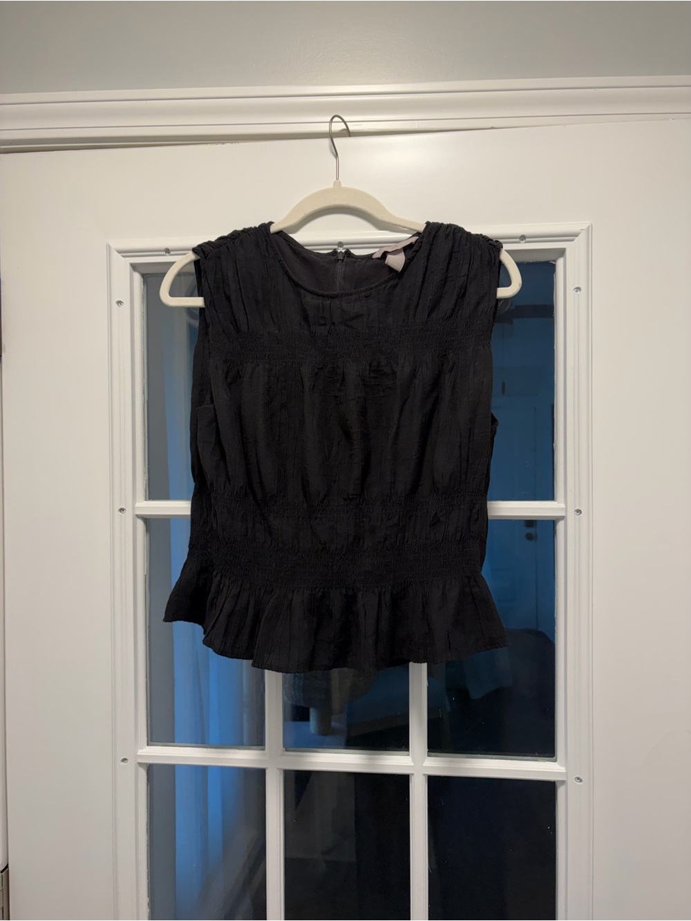 H&M Black Smocked Peplum Tank Top